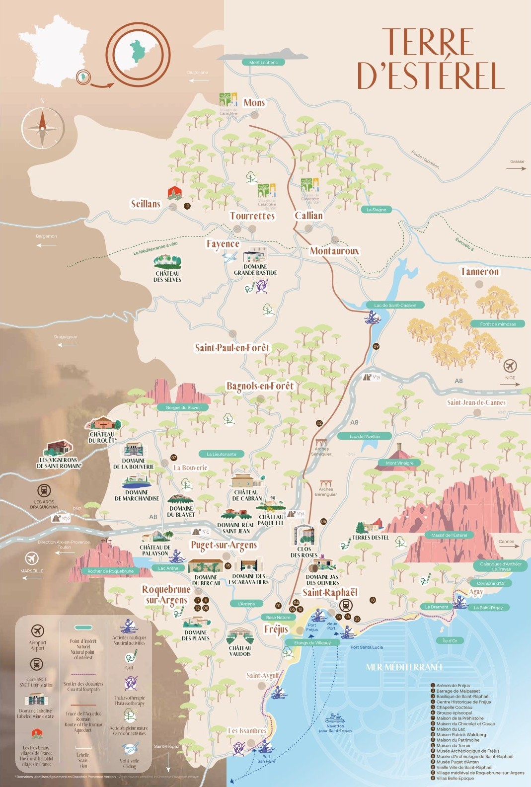 carte terre d'estérel