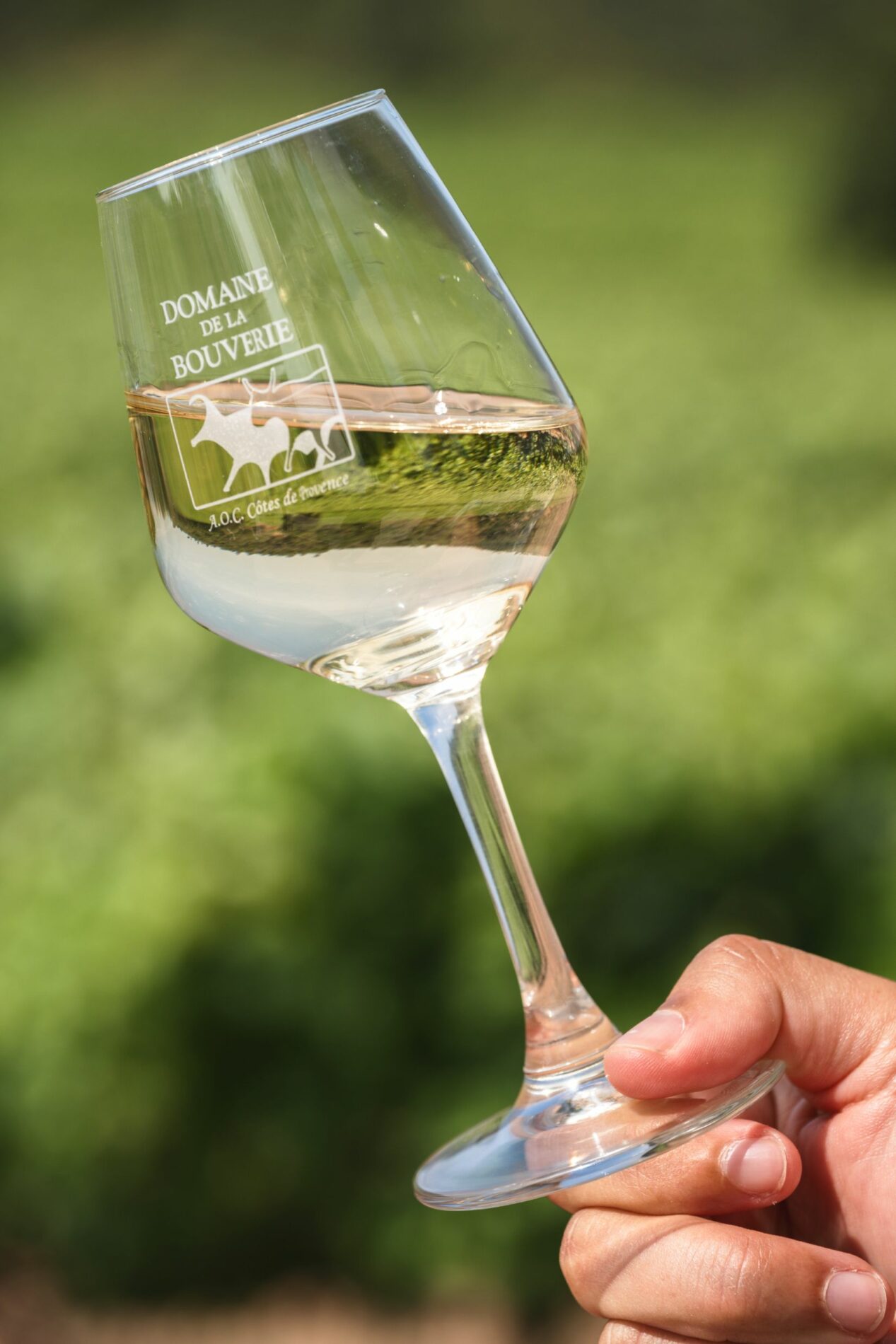 verre de rosé domaine de la bouverie